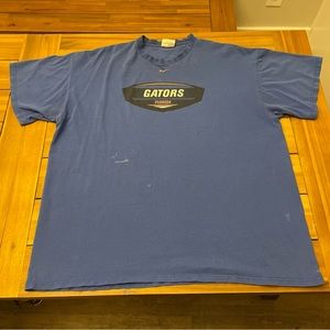 Vintage 2000s Y2K Nike Middle Center Swoosh Florida Gators Shirt 2XL Blue